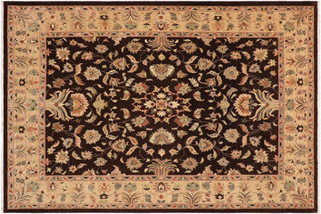 handmade Traditional Kafkaz Chobi Ziegler Dark Brown Tan Hand Knotted RECTANGLE 100% WOOL area rug 9 x 12
